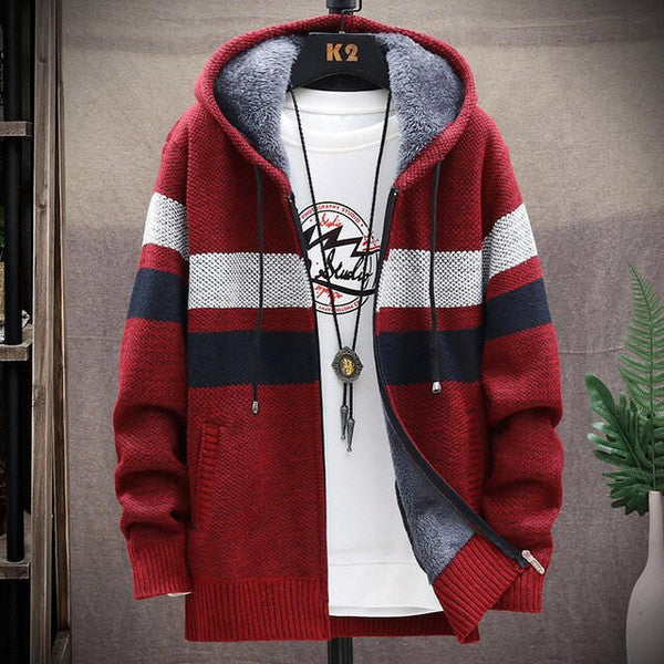 Chic Striped Winter Cardigan