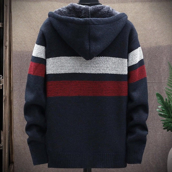 Chic Striped Winter Cardigan