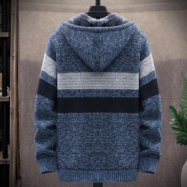 Chic Striped Winter Cardigan