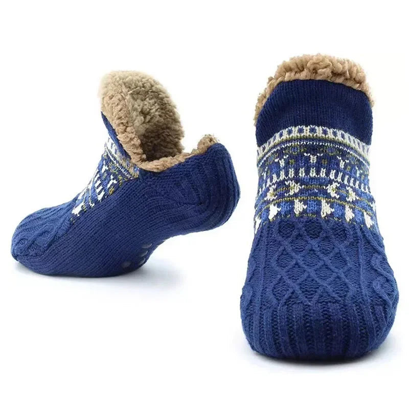 Cozy Winter Socks with Festive Snow Design