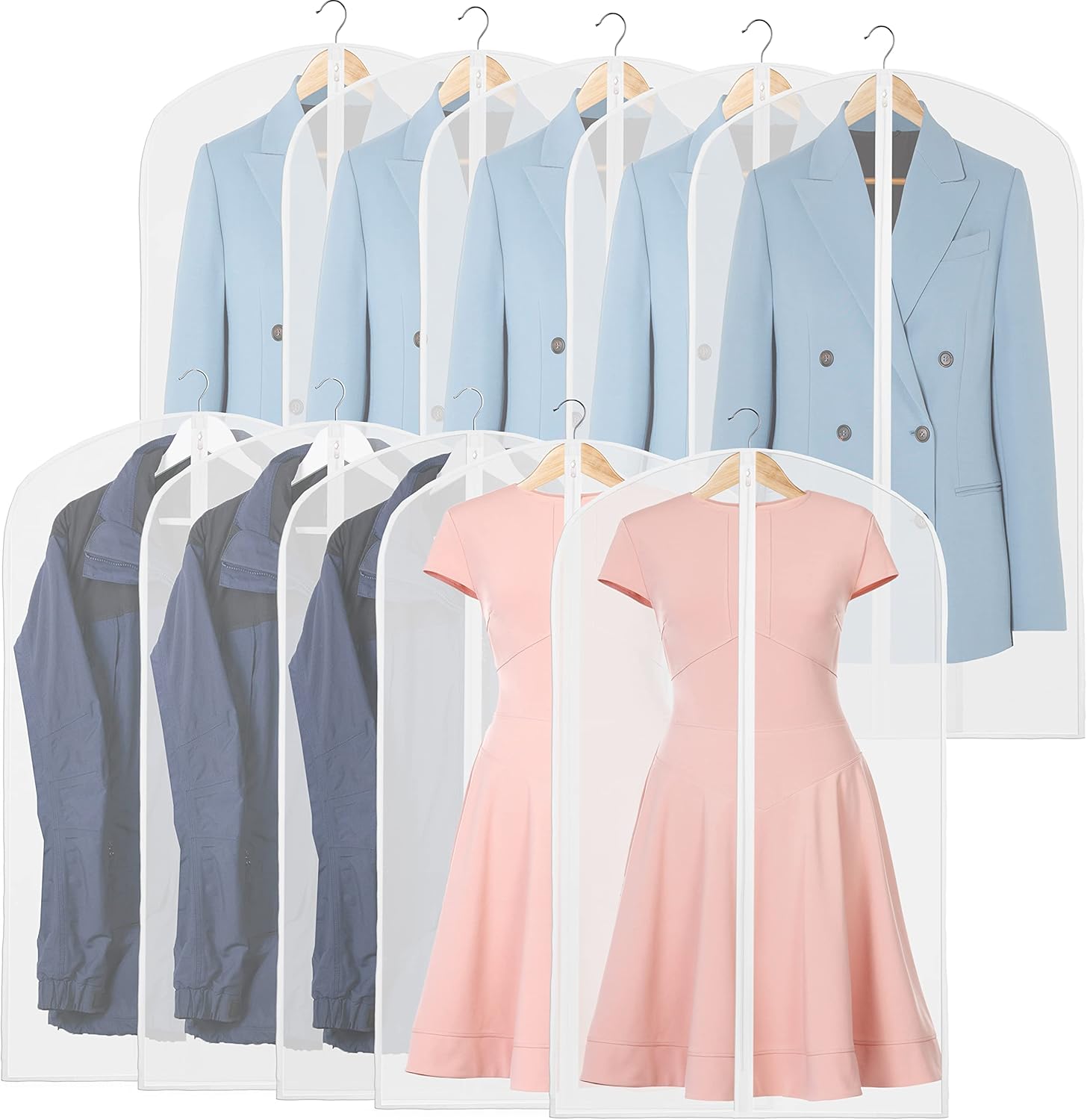 10-Pack Full-Length Garment Bags for Suits and Dresses – Autumn Style