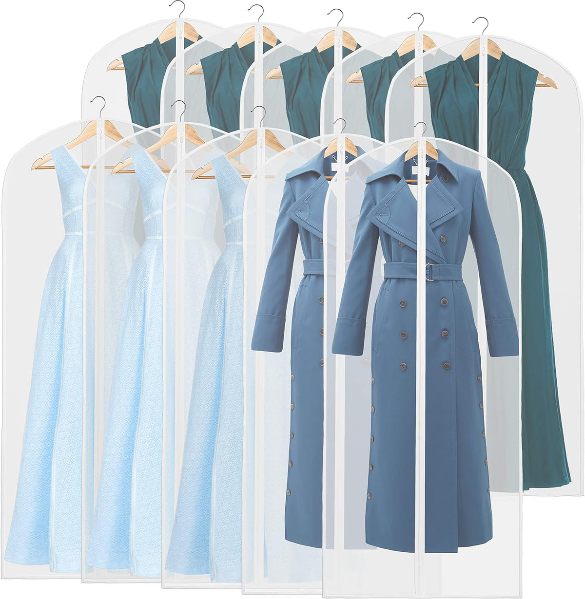 10-Pack Full-Length Garment Bags for Suits and Dresses – Autumn Style