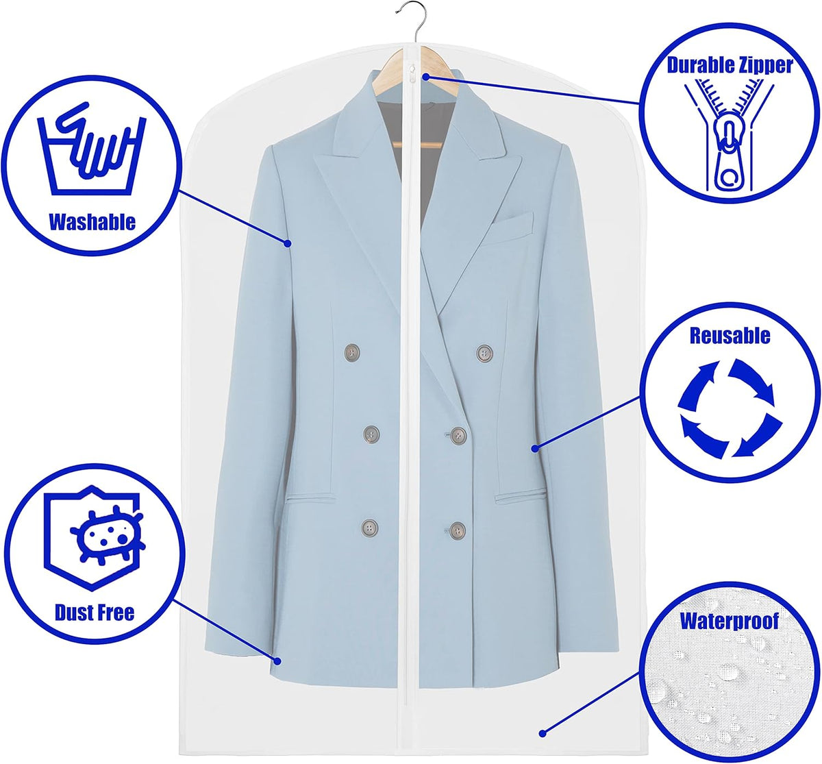 10-Pack Full-Length Garment Bags for Suits and Dresses – Autumn Style