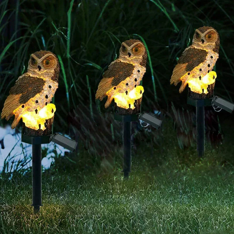Solar Garden Light with Owl Design