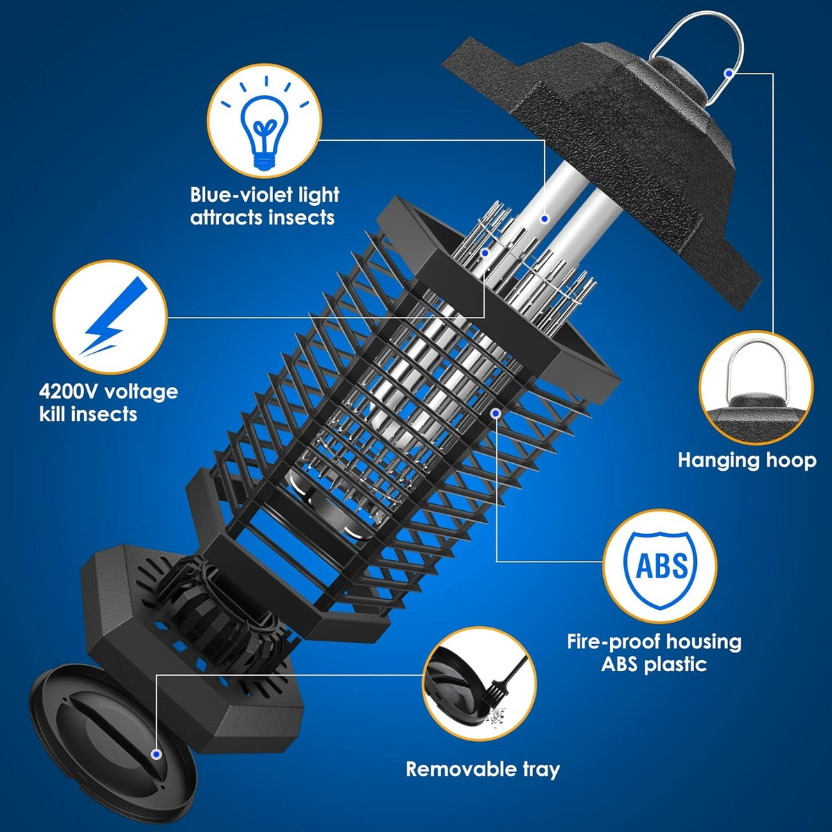 Powerful Insect Zapper Light for Home and Outdoor Use