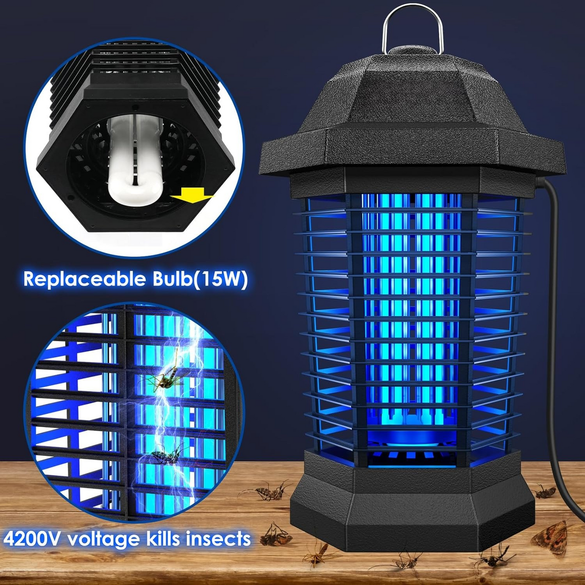 Powerful Insect Zapper Light for Home and Outdoor Use