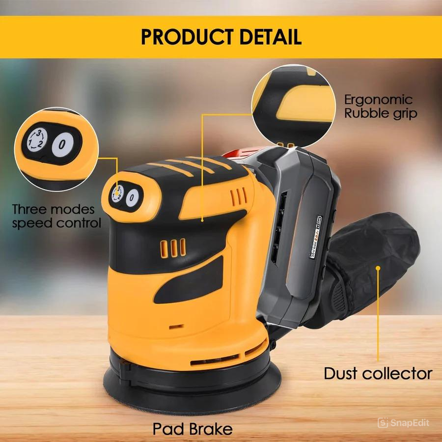 Cordless Precision Orbital Sander with Dust Management