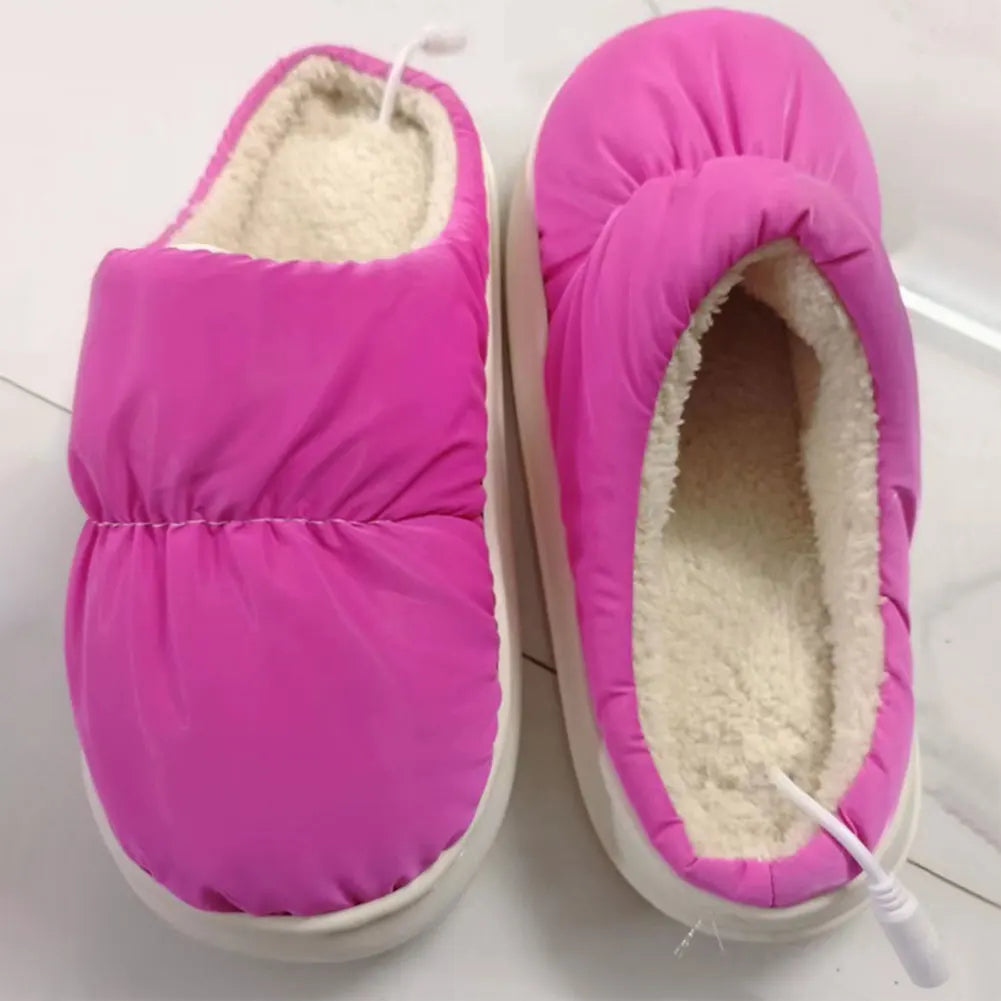 Cozy USB Foot Warmers – Plush Heated Slippers