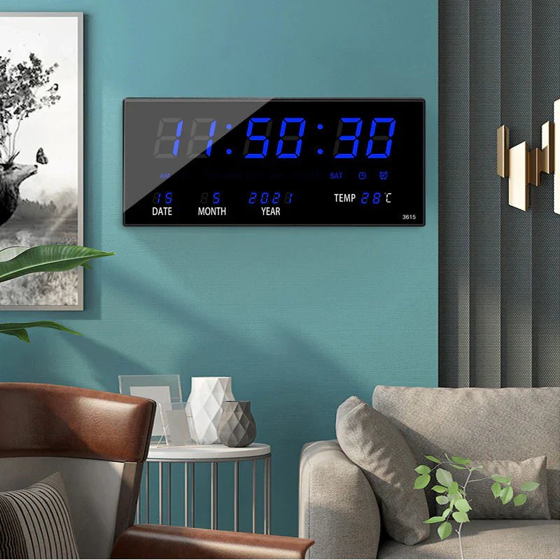 Mirror Finish LED Wall Clock – Modern Timepiece