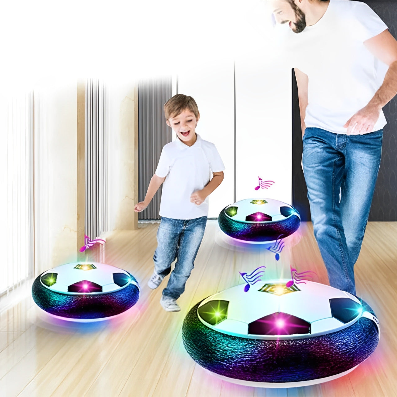2 Pack Air Glide Soccer Balls for Indoor Fun