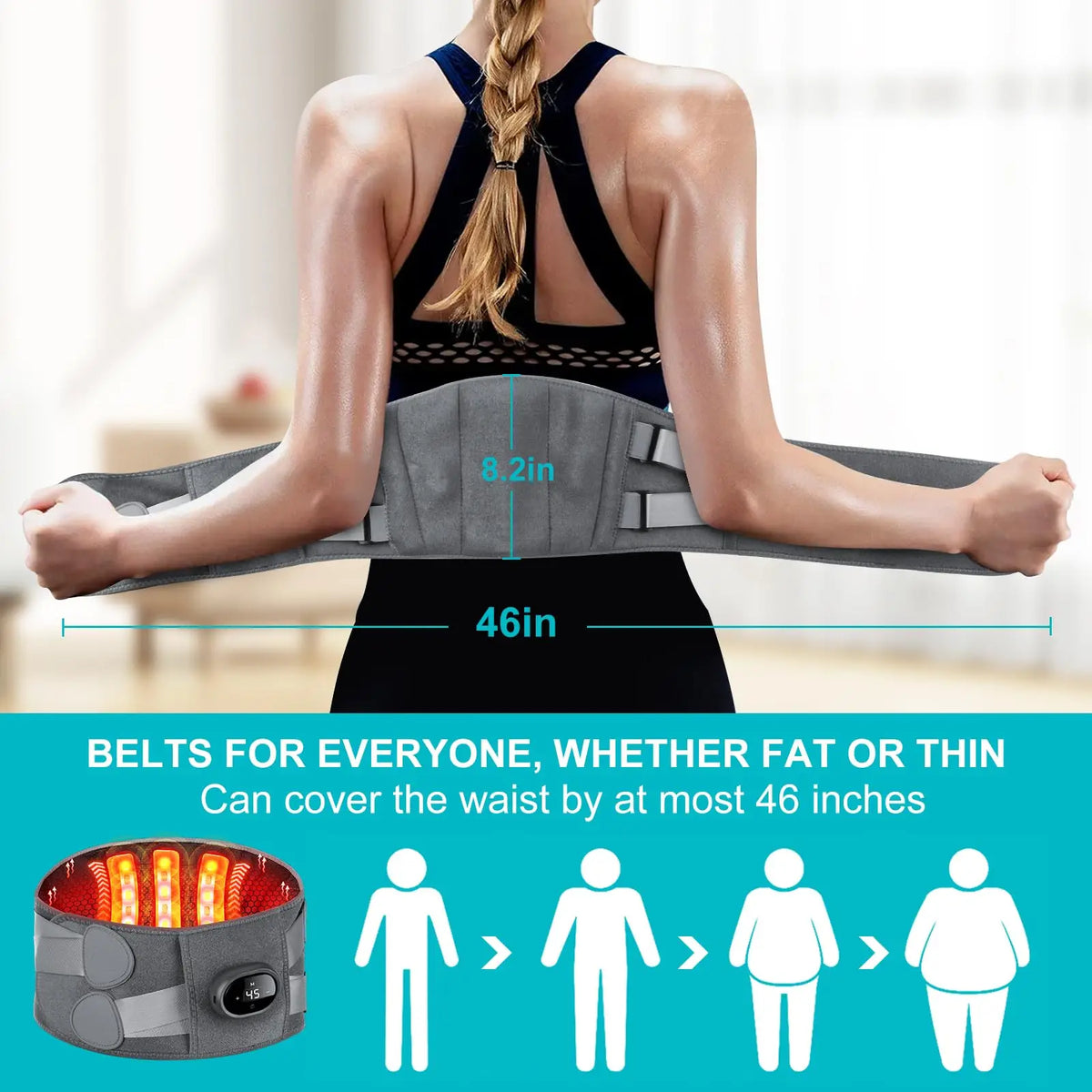 Thermal Relief and Massage Belt for Lower Back Comfort