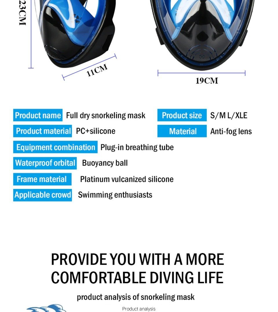 Panoramic Full Face Snorkel Mask for Ultimate Underwater Adventure