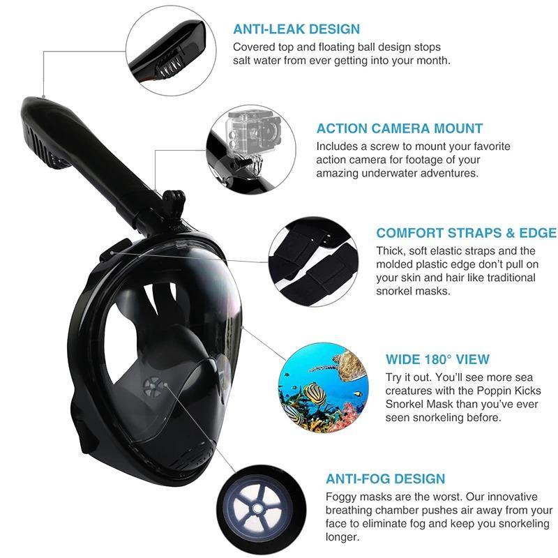 Panoramic Full Face Snorkel Mask for Ultimate Underwater Adventure