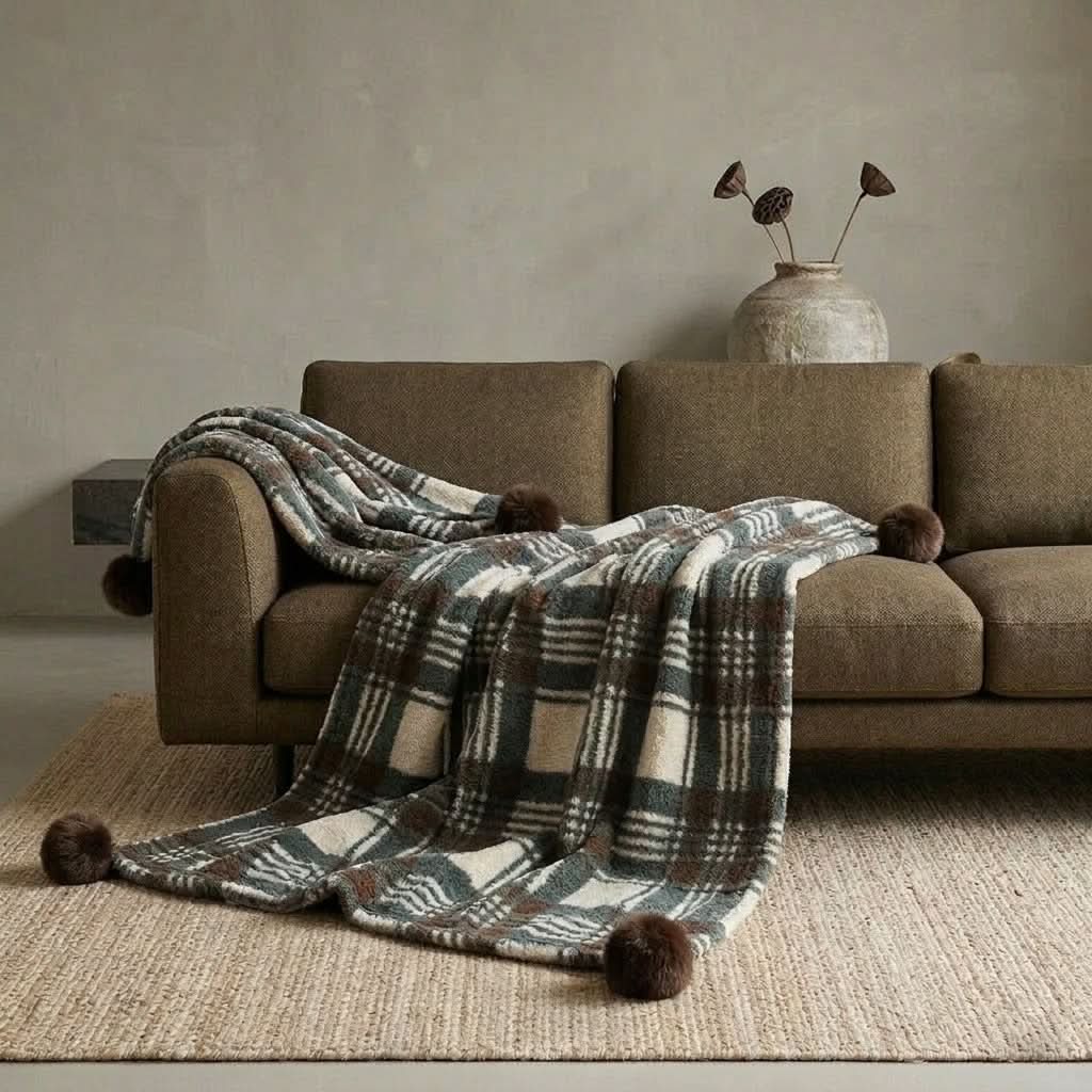 Arctic Charm – Stylish Plaid Throw for Cozy Spaces