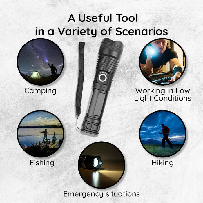 UltraBright USB Rechargeable Tactical Flashlight