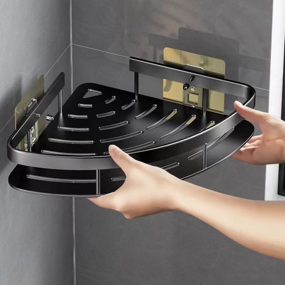 Bathroom Corner Shelf in Aluminum - Space-Saving Design