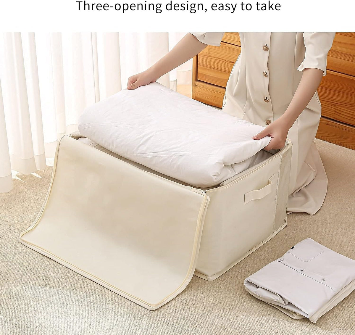Storage Organizer Set for Clothes – Double-Zip Bag with Handles and Window