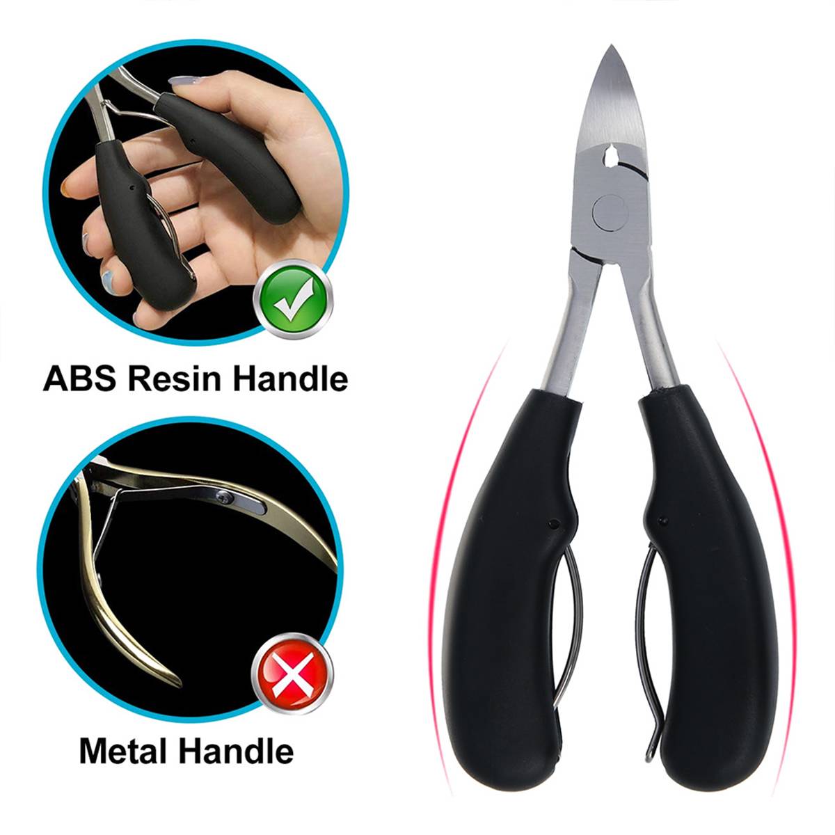 ErgoClip Nail Clippers for Resilient Nails - Set of 2