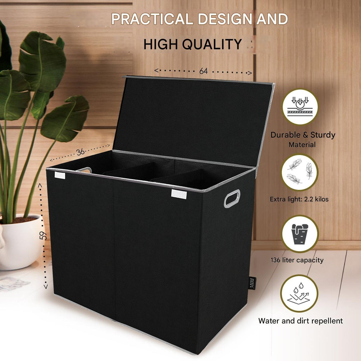 Washing Machine with Lid – 3 Compartments