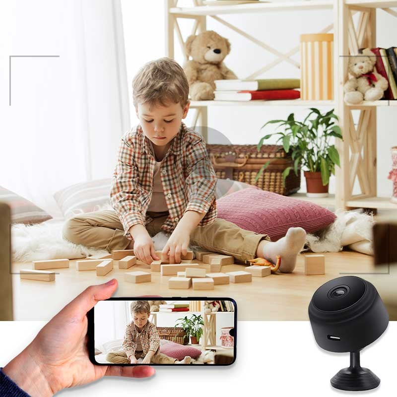 Compact HD Security Camera with Night Vision & WiFi