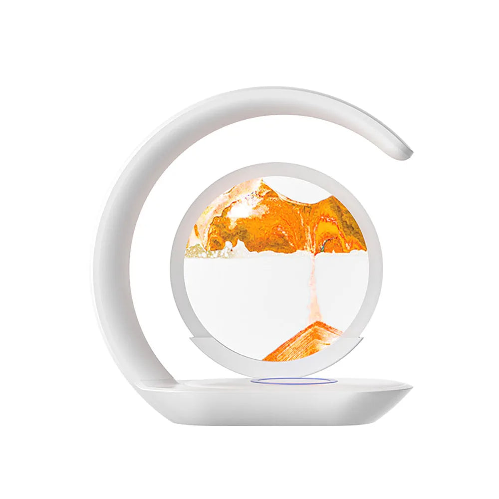 Elegant 3D Sandflow Lamp with Wireless Charging Feature