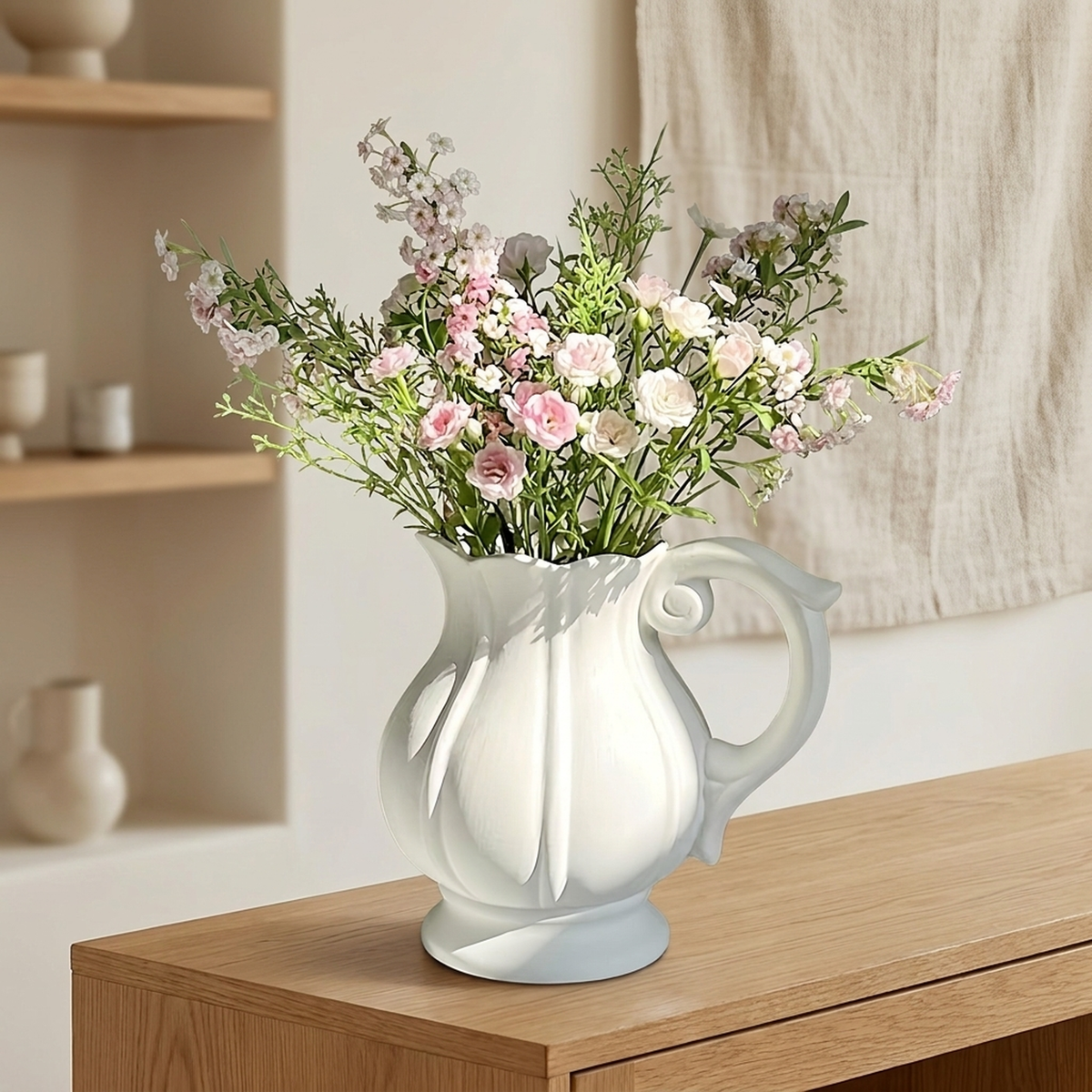 Chic Harvest Pitcher Vase for Elegant Rustic Decor