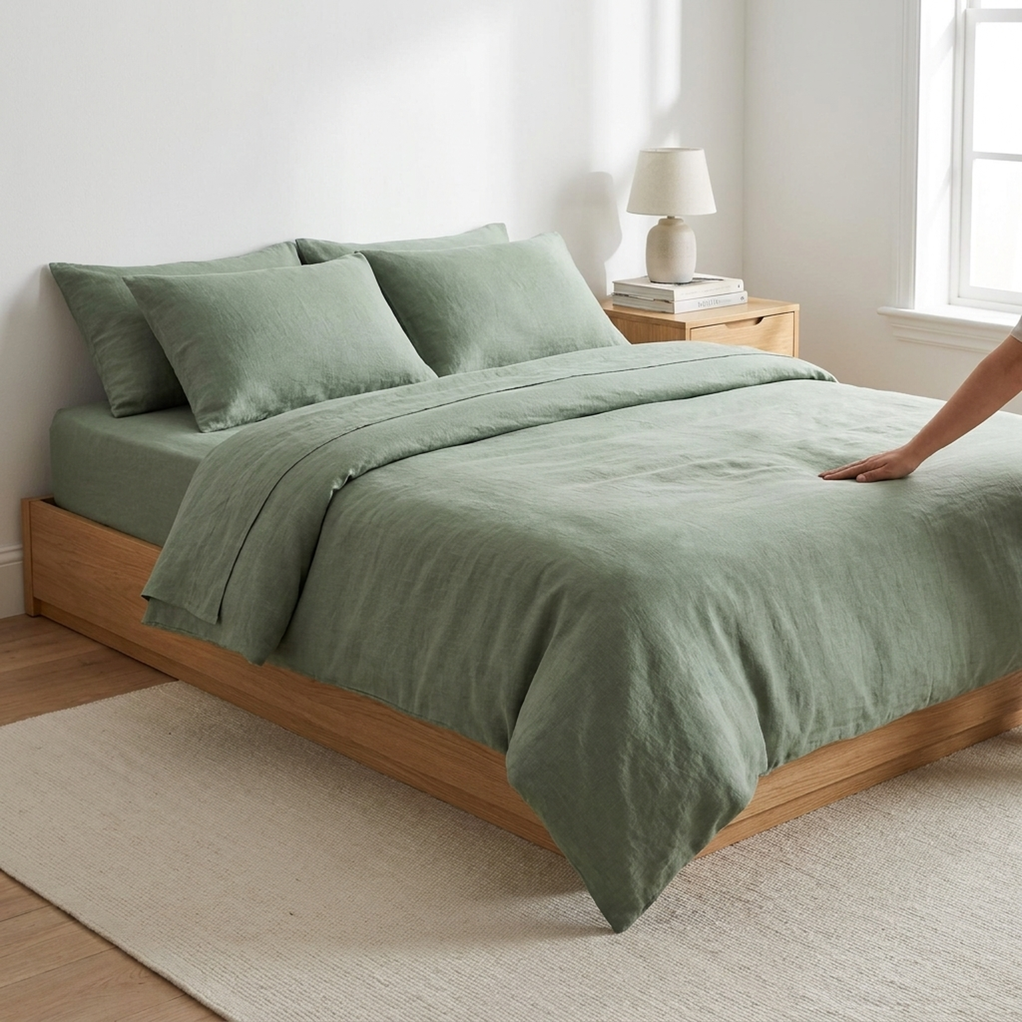 Tranquil Oasis – Elegant Sage Green Bedding Set