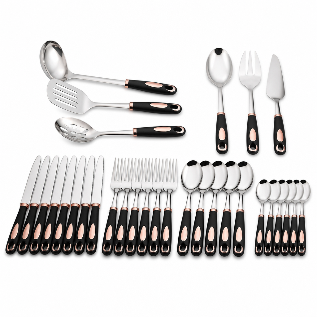 Polished Stainless Steel Cutlery & Tool Set (25/30-Piece)