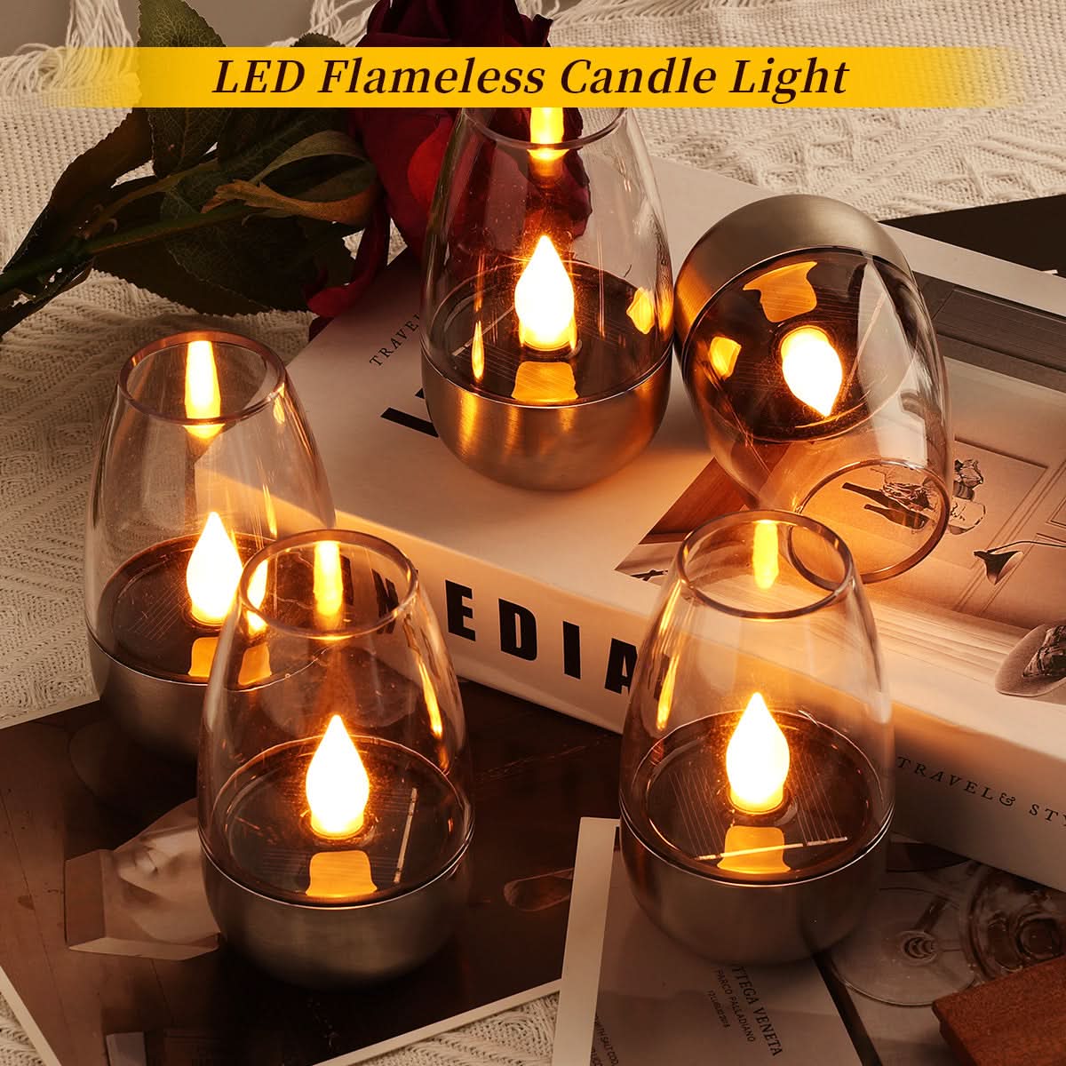 RadiantGlow – Elegant Solar Candle Lighting Set