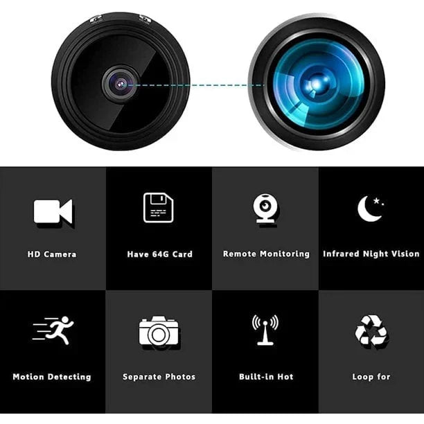 Compact Wireless Surveillance Camera with Live Audio & Video