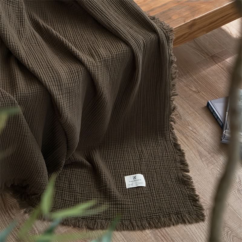 Chic Fringed Throw Blanket for Ultimate Home Comfort