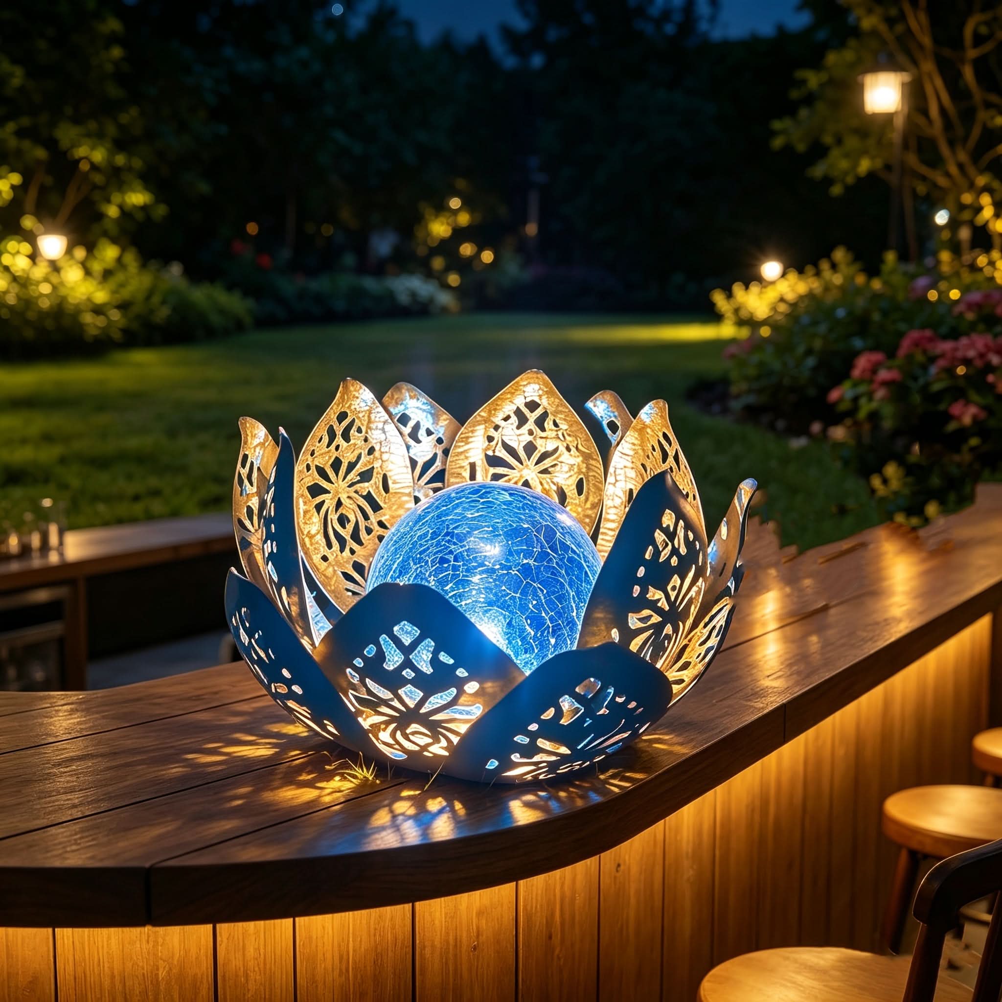 Luminara Bloom – Elegant Solar-Powered Table Lamp