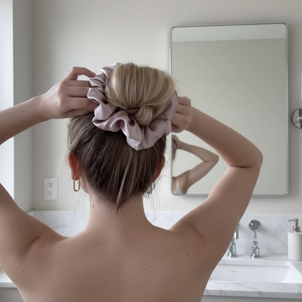SilkTouch – Elegant 2-Pack Hair Scrunchies for Everyday Use