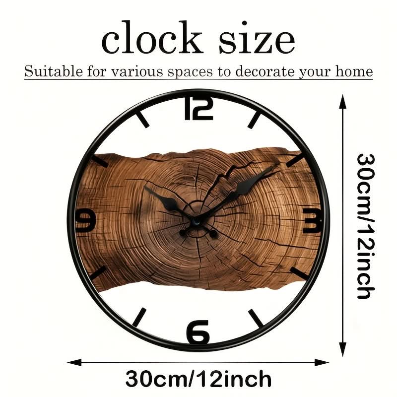 Elegant Round Wooden Wall Clock with Silent Movement