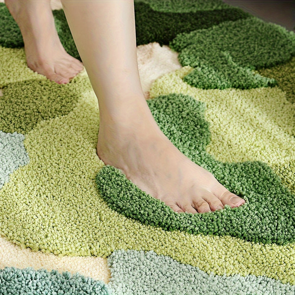 Floral Design Bath Mat – Soft, Absorbent, and Comfortable