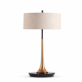 Droplet-Shaped Metal Table Lamp (Linen Shade)