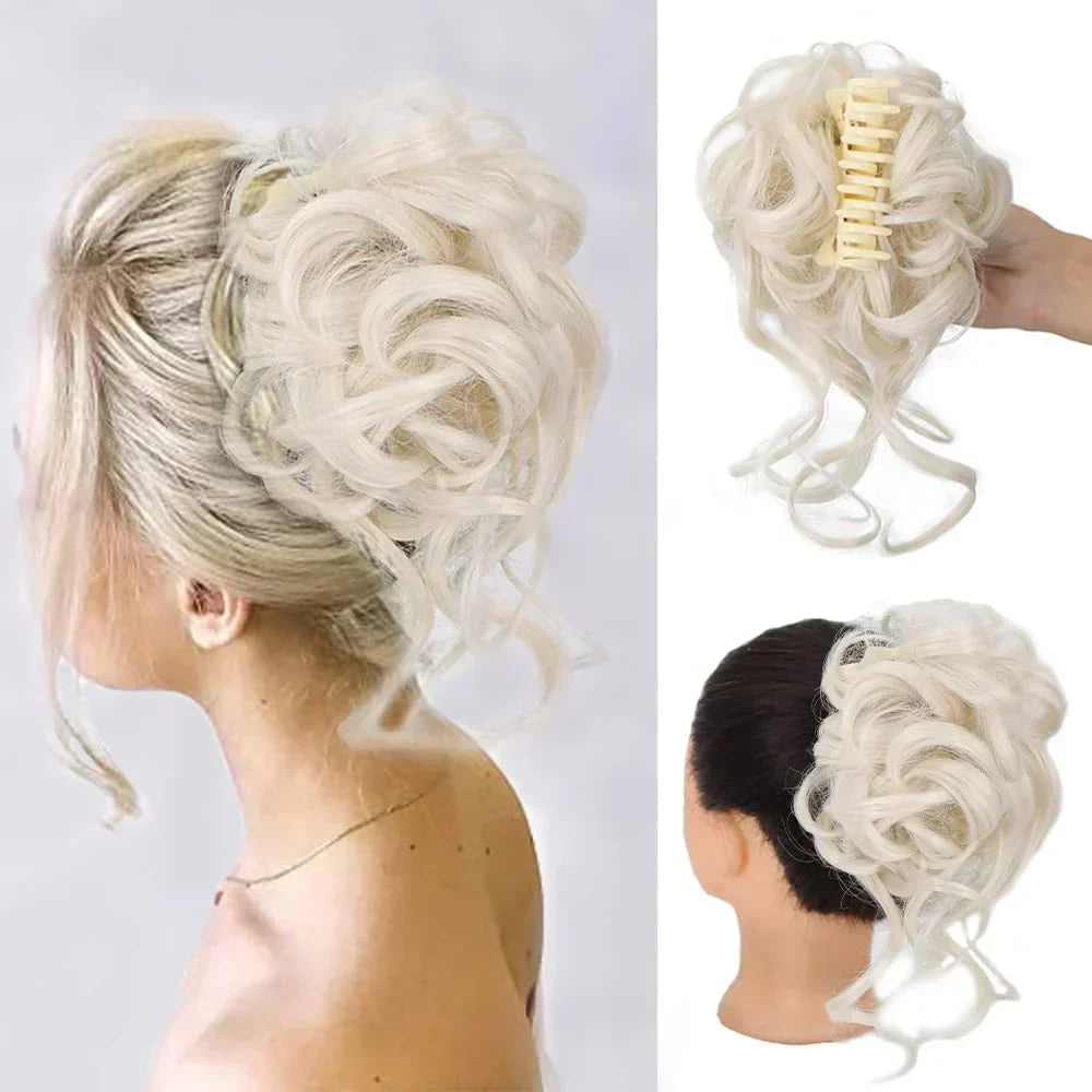 Effortless Volume Curly Bun Accessory – Clip-In Hairpiece for Instant Style