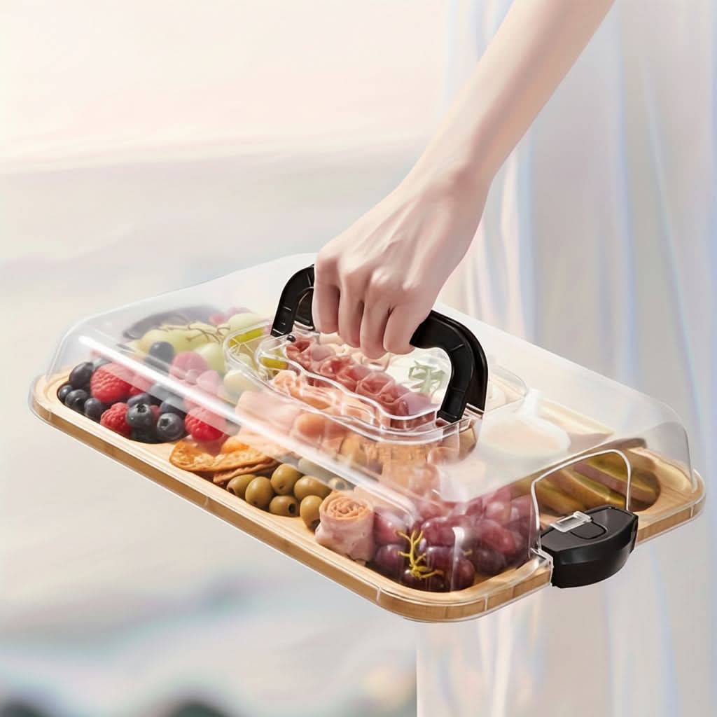 Elegant Serving Board with Clear Lid for Effortless Entertaining