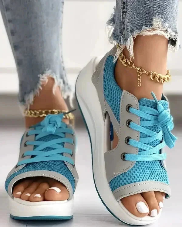 Stylish Lace-Up Cutout Comfort Sandals for Any Occasion