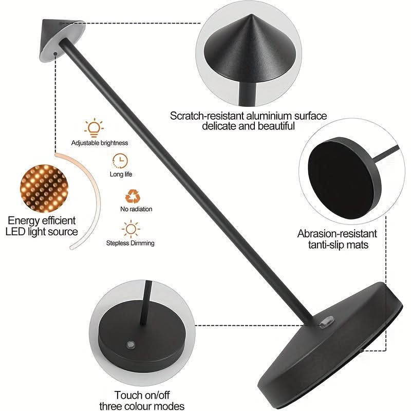 LuxeGlow – Rechargeable Touch-Controlled LED Desk Lamp