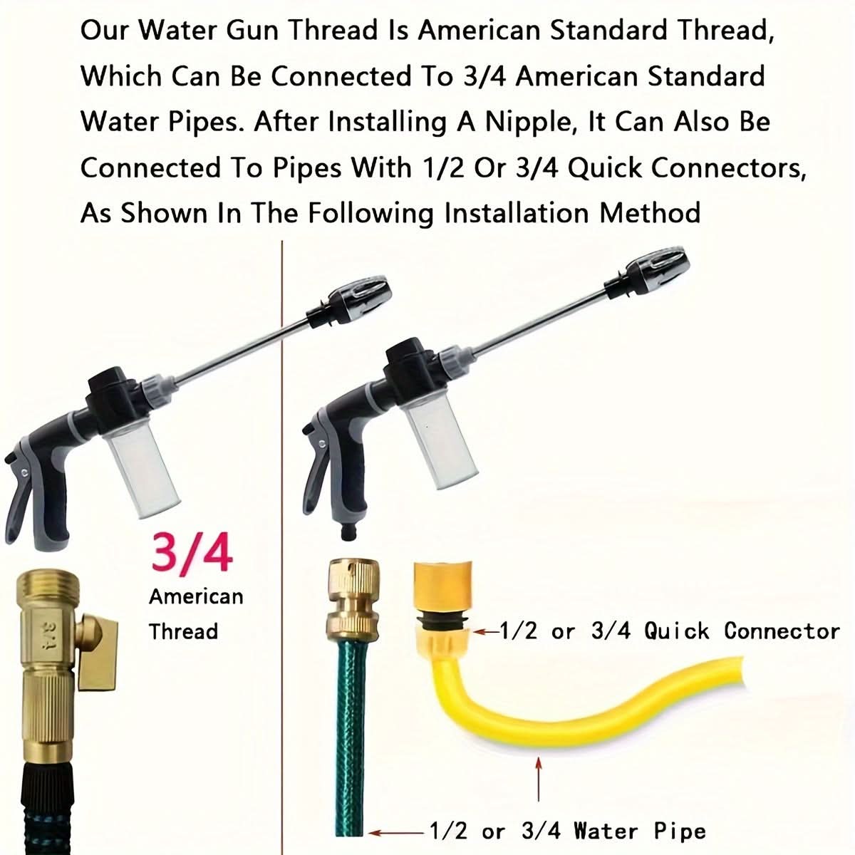HydroBlast - High-Pressure Garden Hose Sprayer with Foam Cannon