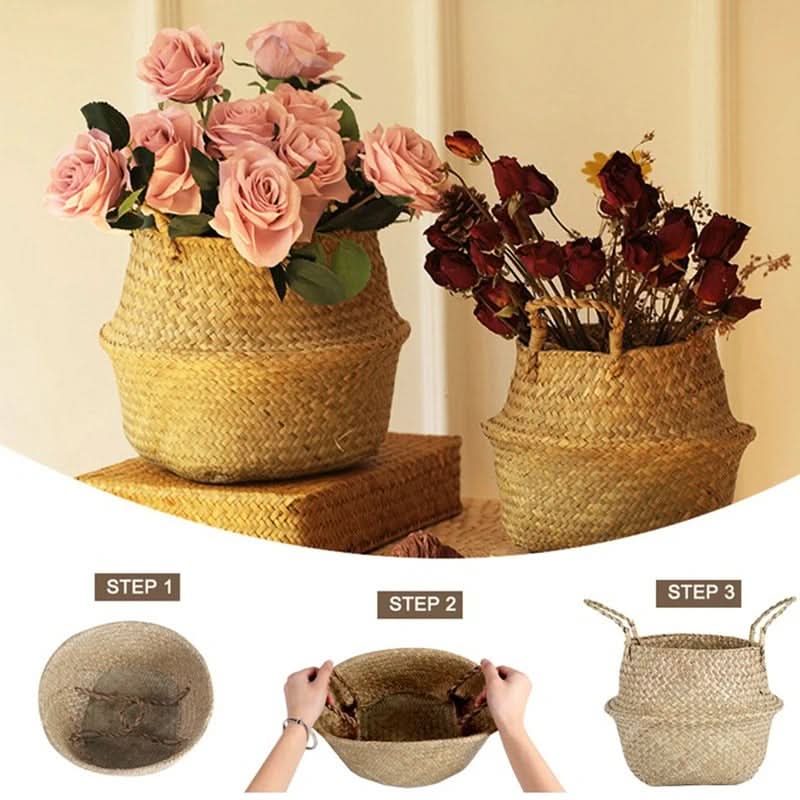Natural Harmony – Handcrafted Seagrass Storage Basket