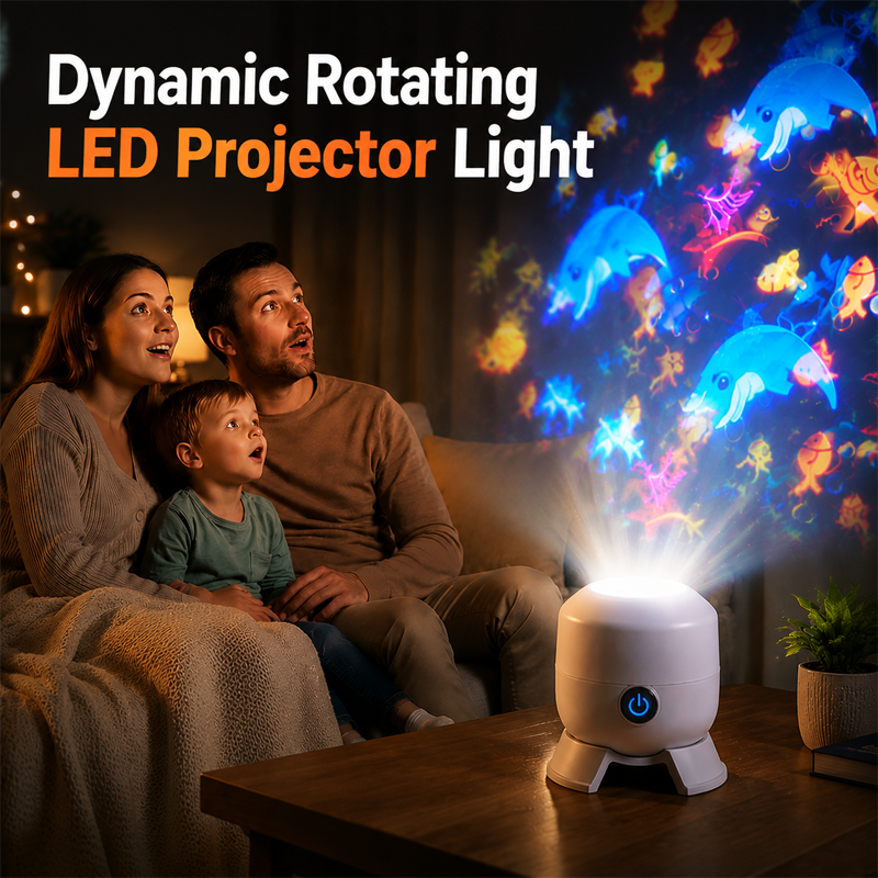AuraSphere – Enchanting Rotating LED Projector for Your Space