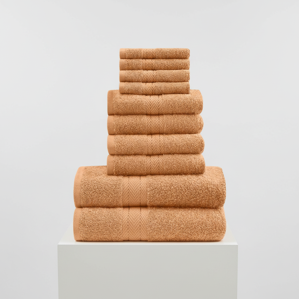 Set of 10 Cotton Towels – Soft and Absorbent