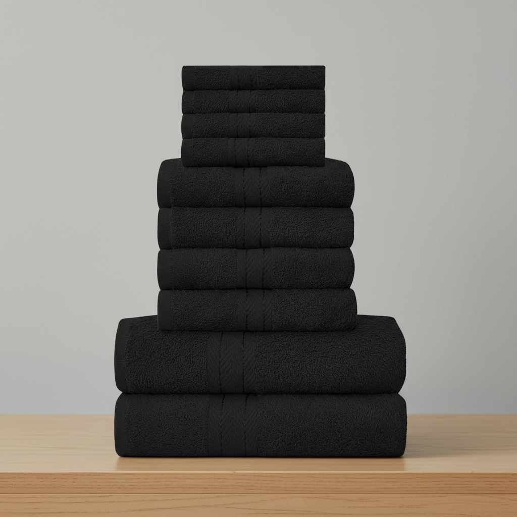 Set of 10 Cotton Towels – Soft and Absorbent