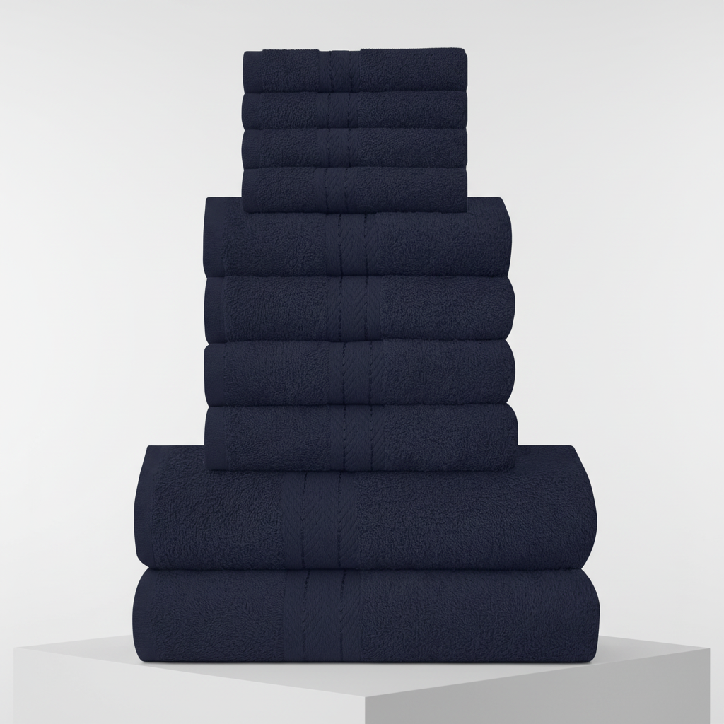 Set of 10 Cotton Towels – Soft and Absorbent