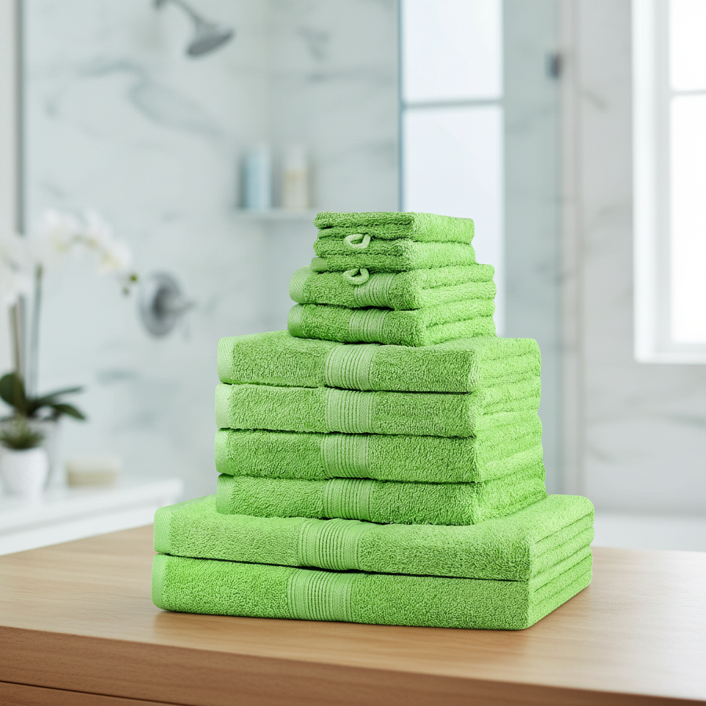 Set of 10 Bath Towels - Essential Towel Collection
