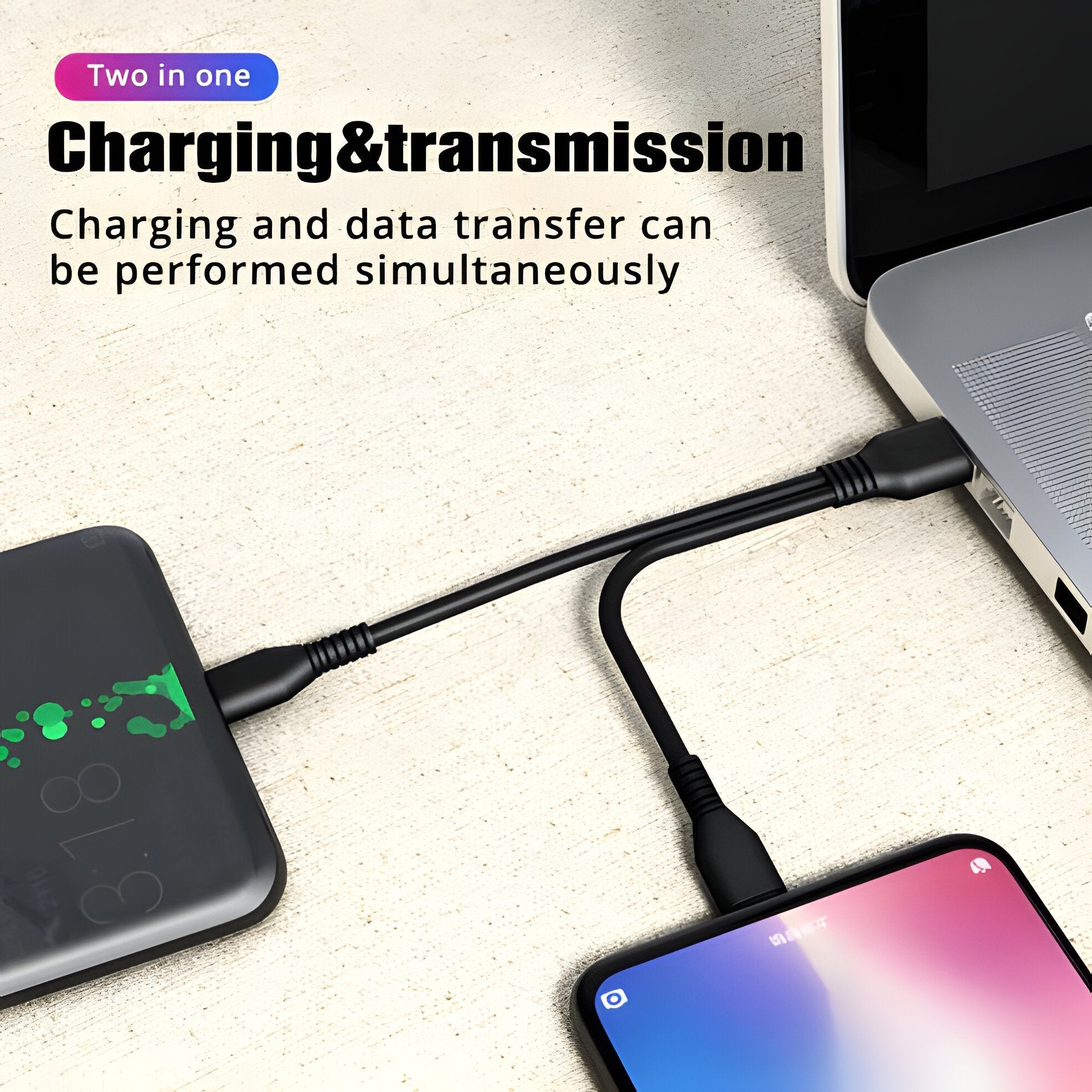 Versatile Dual-Connector USB Charging Cable