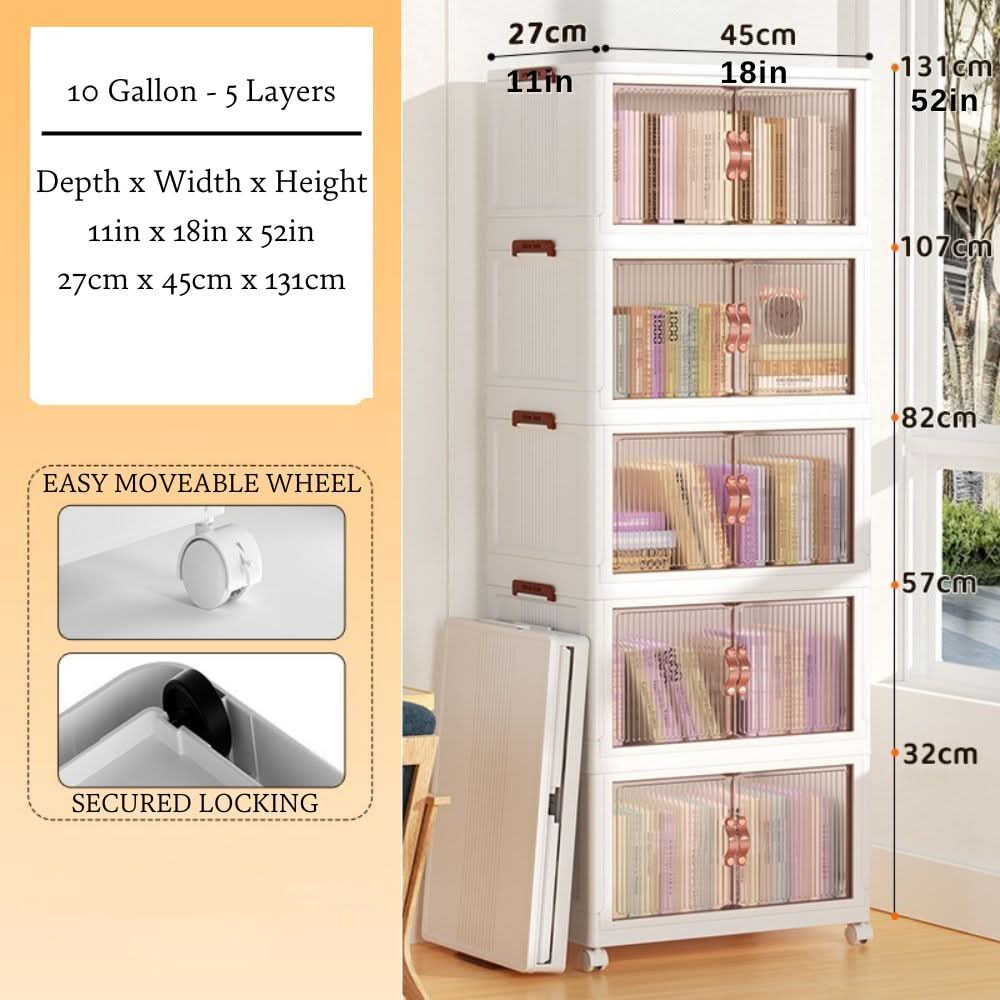 Versatile Stacking Storage Bins with Transparent Fronts