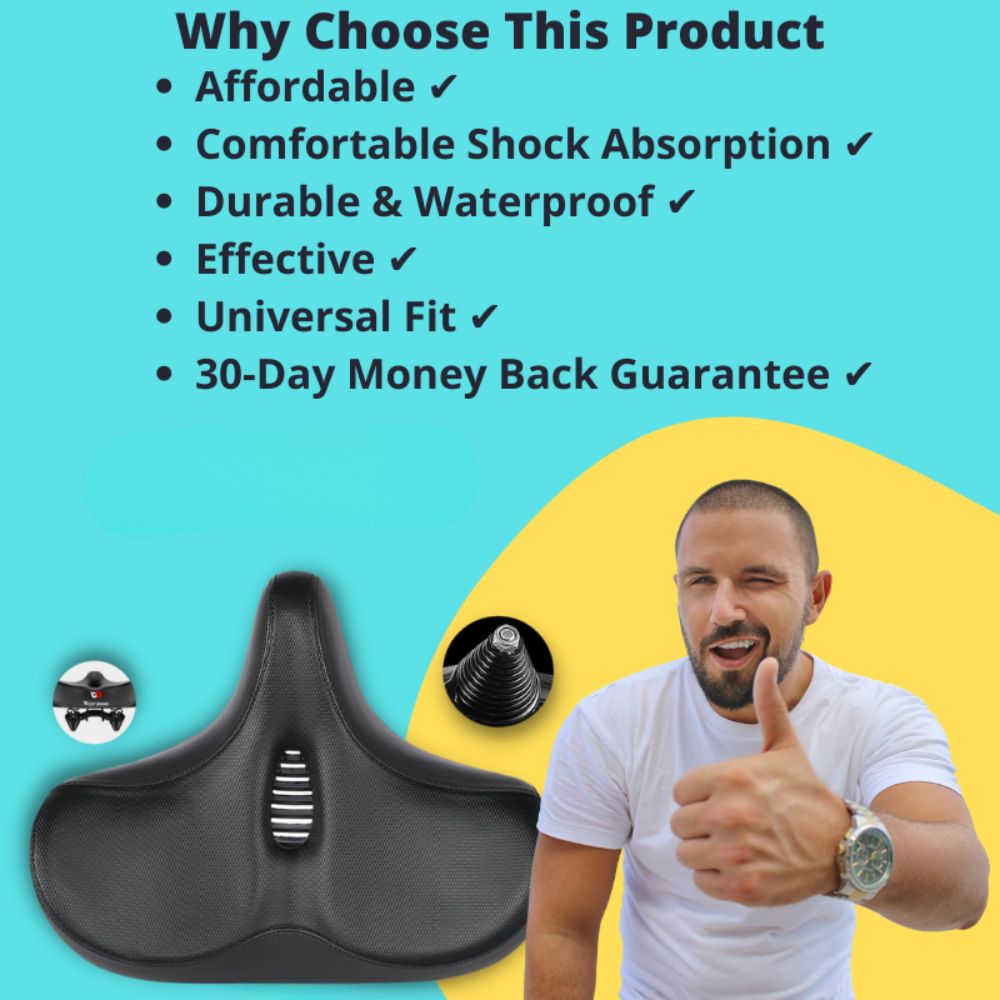 Spacious Bike Seat with Plush Padding and Water-Resistant Cover